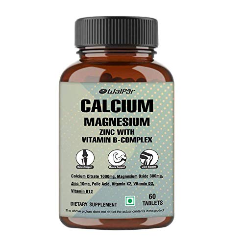 WALPAR Calcium Citrate Supplement 1300mg with Magnesium Zinc Vitamin D3 D B12 B Complex Ideal for Bone and Muscle support & Joint health Ideal for Men Women – 60 Vegetarian tablets WALPAR Calcium Citrate Supplement 1300mg with Magnesium Zinc Vitamin D3 D B12 B Complex Ideal for Bone and Muscle support & Joint health Ideal for Men Women – 60 Vegetarian tablets