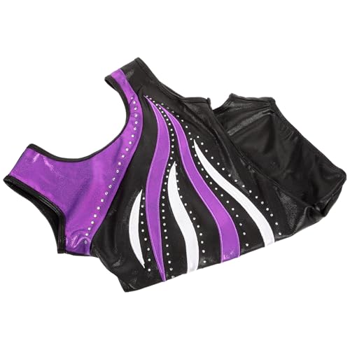 GALPADA Maillot de Gimnasia para Niñas Falda Tutú, Transpirable y Elástico, Color Morado, Talla 9-10, Ropa Cómoda para Gimnasia y Baile, Leotardo Lavable para Entrenamiento y Espectáculos