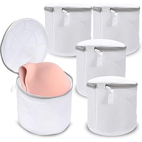 Pack of 5 bra laundry net, bra laundry bag, laundry net for washing machine, reusable laundry bag with zip, mesh wash bag for bras, socks, underwear, clothes etc Cover