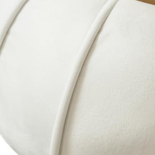 Furniture of America Magnus Modern 17-inch Upholstered Ottoman with Hourglass Shape and Stainless Steel Gold Trim, Vanity Stool Chair, Small Foot Stool for Bedroom, Living Room, Entryway, White by Furniture of America - Used condition - Image 7