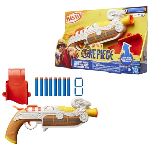 Nerf Netflix One Piece Going Merry Blaster Clip On Holster 8 Nerf Elite Darts Inspired by the Netflix TV Series Toys & Gifts for Kids Ages 8+