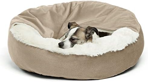 Best Friends by Sheri Cozy Cuddler Ilan Microfiber Hooded Blanket Cat and Dog Bed in Wheat 23"x23"