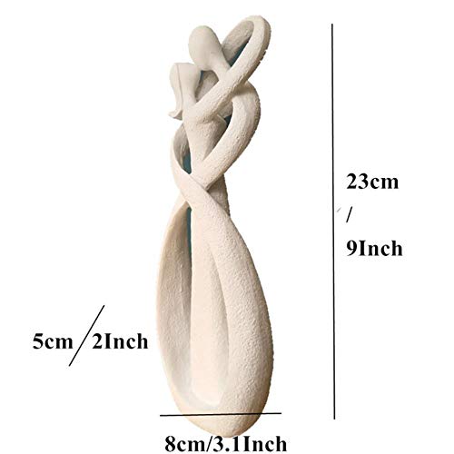 FUYIO 23cm Sandstone Kissing Lovers Statue Loving Figurines Sculpture Vintage Home Wedding Decoration Crafts,2