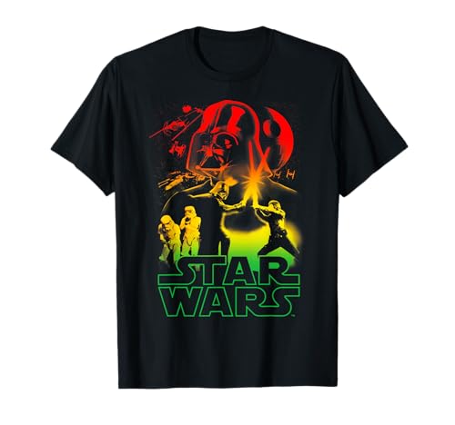 T-shirt Star Wars Galactic Civil War Reggae Fade au dégradé de couleurs
