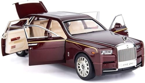 Image of Die Cast Rolls Royce Phantom Model Car, 1:32 Scale, Zinc Alloy, Pull Back, with Light & Sound, 6 Openable Doors, Multi Colour, for Kids & Collectors (Multicolor)