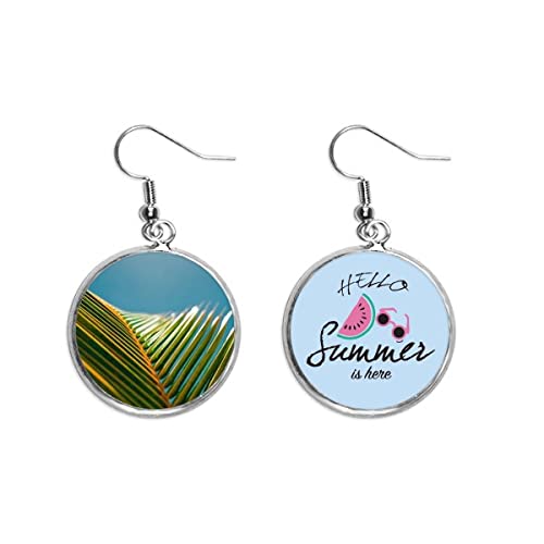 Pendientes de sandía y hoja de planta natural para el lóbulo