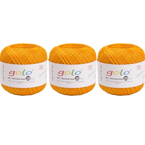 Image of golo 3 Balls Crochet Thread Size 20 Embroidery Thread Crochet Yarn for Hand 805