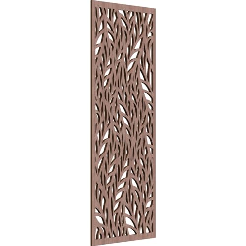 Ortonville Decorative Pierced Fretwork Wood Wall Panels, 17 3/8"W x 44 3/8"H x 3/8"T, Walnut