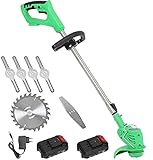 ATAAY Tagliaerba a Batteria Tagliaerba Elettrico Utensili da Giardino elettrici Tagliaerba Elettrico Regolabile Tagliaerba-2 batterie