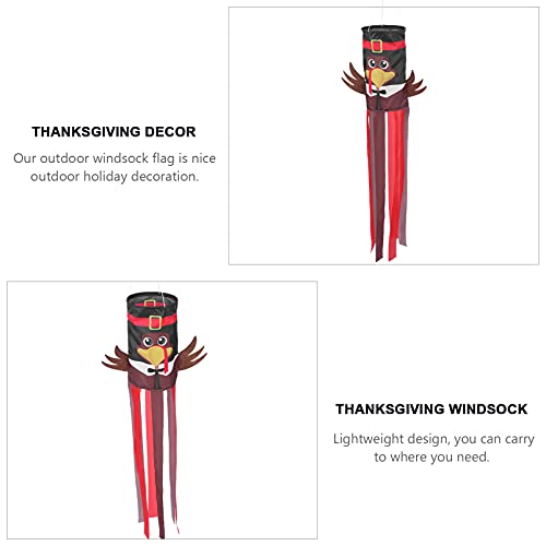 Drapeau trachée dinde Thanksgiving POPETPOP en polyester pour décoration extérieure x5 - 8