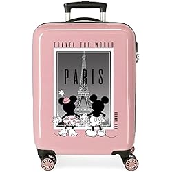 Maletas Disney Disney Mickey y Minnie Travel the World Paris Maleta de cabina Nude 38x55x20 cms Rígida ABS Cierre de combinación lateral 34L 2 kgs 4 Ruedas dobles equipaje mano
