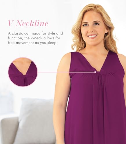 Image of Exquisite Form Women's 30107 Nylon Tricot Sleeveless Short Knee Length Nightgown