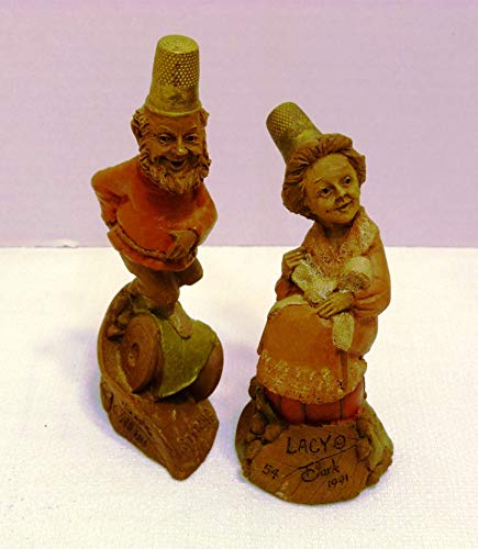 Tom Clark 2 Sewing Gnomes Figurines Stitch - 1988 and