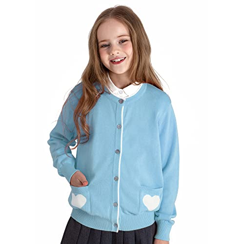 Kid Nation Girls' Cute Cardigan with Heart Pockets2