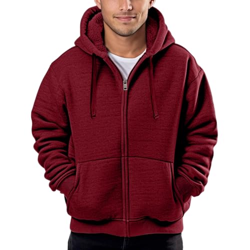Sweat-shirt d'hiver homme zippé veste polaire épaisse manteaux chauds temps froid veste