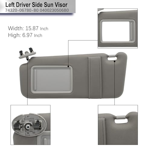 image for CRAZYPARTS Driver Left Side Sun Visor Without Light Compatible with To