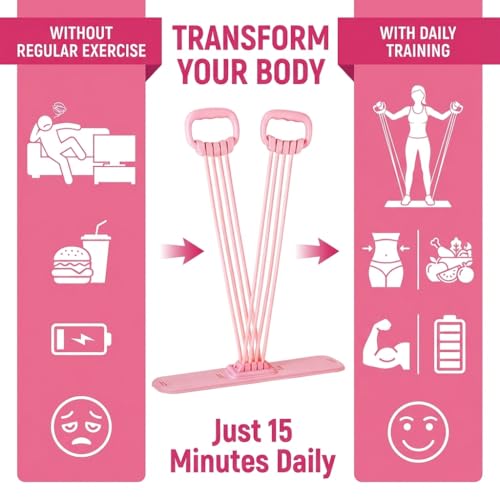 Foot Pedal Resistance Band, Upgraded 8-Tube Foot Pedal Exerciser with Detachable Handles for Dual-Hand Use, Heavy Duty Elastic Pull Rope for Standing Workout, Yoga, Stretching & Home Fitness - Image 6