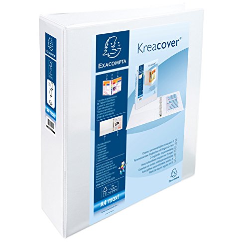EXACOMPTA Lot de 10 Classeurs personnalisable Kreacover, A4 Maxi Blanc Dos 70 mm