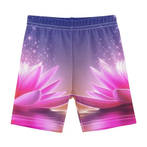 Joisal Glowing Pink Lotus Flower Girls Biker Shorts Toddler 4t Under Dress Shorts Funny Cotton Summer Kids