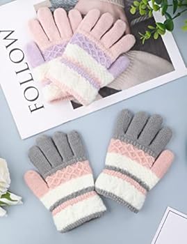 Becellen 2 paar handschoenen voor kinderen , winter , gebreide