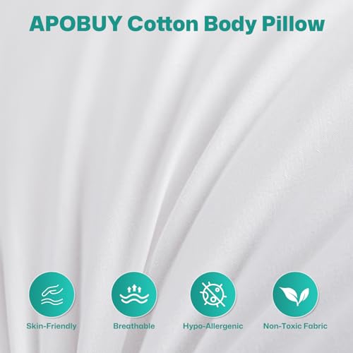 Apobuy 100% Breathable Cotton Cover Body Pillow For Adult Cooling Weighted Body Pillows Insert thumb #1