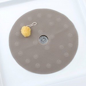 Comfort Foam Shower Mat with Center Drain Hole - Tan