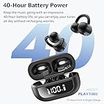 TOZO OpenEarRing True Open Ear Headphones, Lightweight Comfort Open Ear Clip Wireless Earbuds, 40H Play Bluetooth 5.4 Headphones with Smart Digital Display Design Fit Sports Running, Workout Black - Image 5