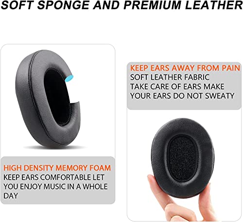 Extra Thick Earpad Cushions Compatible with Skullcandy Crusher 3 / Hesh 3 / ANC/Crusher Wireless/Evo Headphones, Protein Leather & Soft Memory Foam Ear Pads for Headphone - Black - Image 4