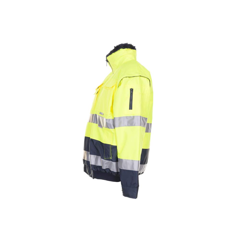 Planam 2047056 Warnschutz-Komfortjacke, Gelb/Marine, Größe XL