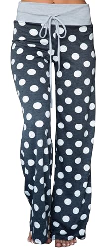 Image of Women Pajama Pants Comfy Lounge Wide Leg Casual Stretch Palazzo Drawstring Pj Bottoms Pants S-3XL