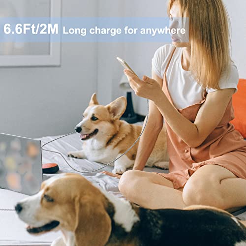 Metal Braided Iphone Charger Cable 6.6Ft/2M Long Lightning Cable Apple Mfi Certified Fast Charging Iphone Usb Cord Iphone Syncing Data Cable Chew Proof For Iphone 13/12/11/X/Max/8/7/Plus/Ipad #TOP6