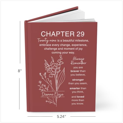 Personalized 29th Birthday Journal for Women, Custom Name Birth Flower Notebook, Hardcover Floral Writing Diary, Matte Lined Journal Gift for Daughter, Granddaughter, Niece, Sister or Best Friend - ABDAY29_8 - Image 8