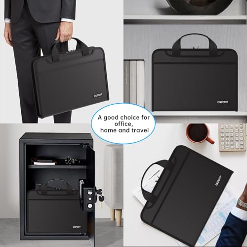 Feuerfeste Dokumentenmappe,A4 Fächermappe,Aktenordner mit Mehreren Fächern,13 Fächer,Feuerfeste Dokumententasche mit Griff und Etiketten,Tragbare,Sichere Aufbewahrung für A4-Akten/Rechnungen/Quittung