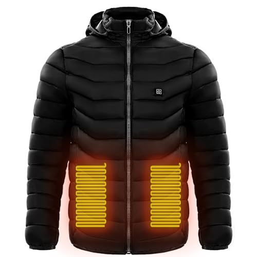5th Gen 2 Zone Heated Down Jacket | 3 Heat Settings 102F 119F 140F | Waterproof, Windproof, Machine Washable