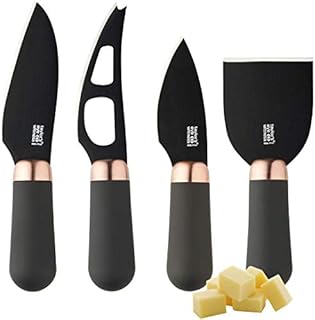 Taylor's Eye Witness Cheese Knives - Brooklyn Copper 4 Piece Cheese Knife Set, Hard Ceramic Coated Blades & Ergonomically Designed Soft Grip Handles for Comfort. 2 Year Peace of Mind