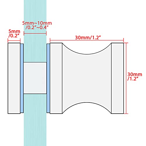 Alise Shower Glass Door Handle,Sliding Shower Doors Knob,One Sided Pull Hardware Replacement Parts For Bathroom Glass Doors,L9000-Ls Solid Sus304 Stainless Steel Brushed Nickel #TOP4