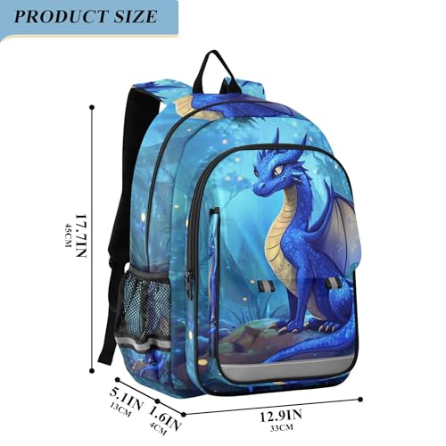 Cartoon Blue Dragon Backpack Lightweight Daypack Laptop Backpack School Elementary Travel Computer Bookbag2