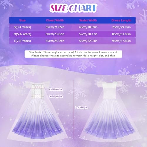 Fuspweao Princess Dresses For Girls, Light Up Princess Dress Up Cloths For Girls, Frozen Costumes For Girls Halloween thumb #5