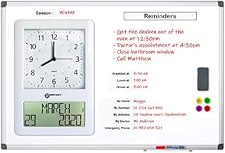 Geemarc VISO MEMODAY - Reminder Board with Integrated Atomic Radio Day Clock the Viso 50 - Ideal For People Living With Dementia/Alzheimer's - Battery Operated with NO Back Light - UK Version