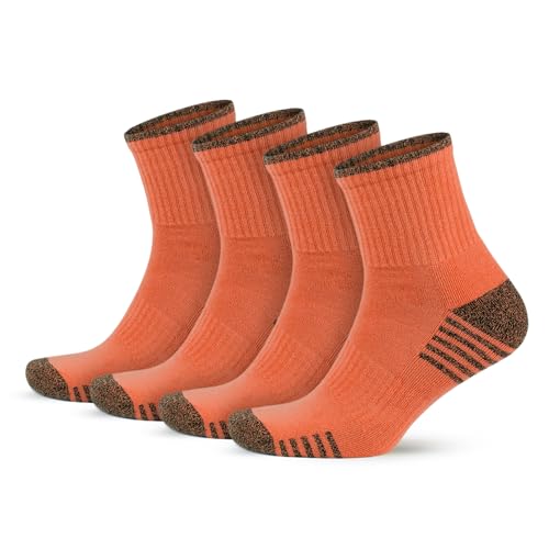 Chaussettes de golf légères en coton pour vos parcours d'été, lot de 4 paires orange L