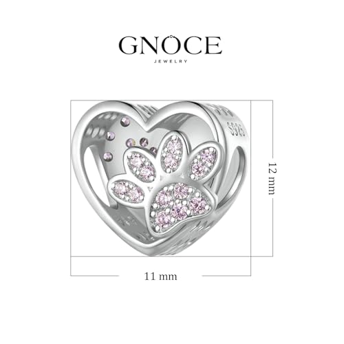 Image of GNOCE Pet Dog Bowl Bead Charm For Women, S925 Sterling Silver Bead Charm NecklaceBracelet for Her, Jewelry Gift