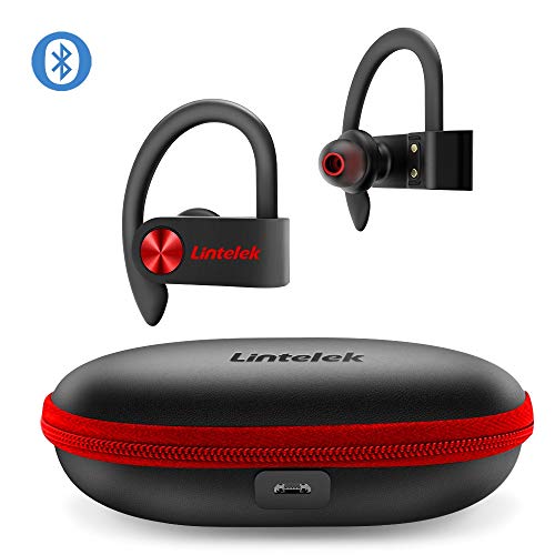 Écouteurs Bluetooth, Lintelek Écouteurs sans Fil Étanche IPX5, Oreillette avec Built-in Mic, 7H Durée de Lecture pour iOS/Android