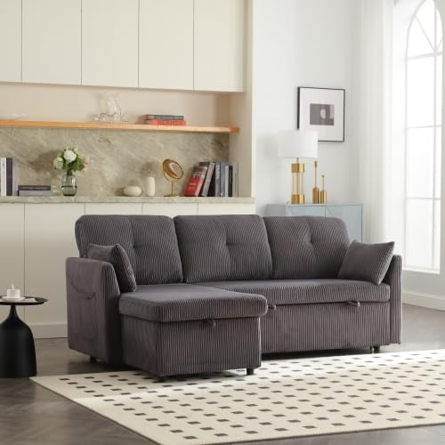 1-persoons Slaapbank – Verstelbare Rugleuning – Scandinavisch Design – Imitatie Linnen – Crème Wit – 94 x 78 x 80 cm