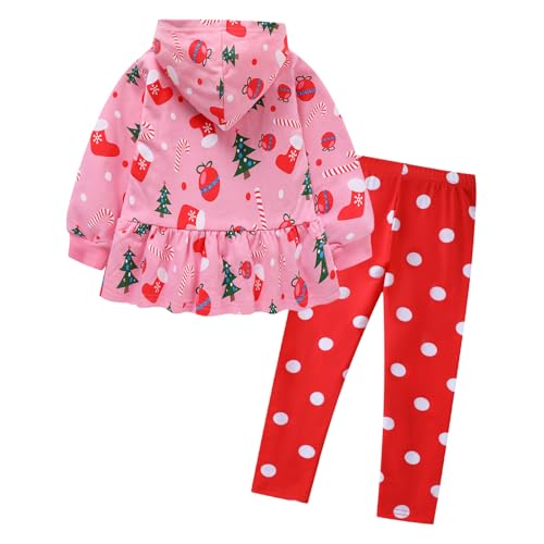 Image of HILEELANG Toddler Girl Fall Outfits Clothing Pants Set Sweatshirt Cotton Strench Leggings Playwear Sets 2pc