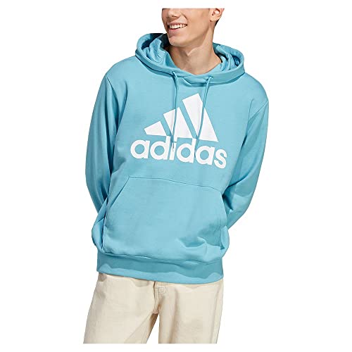 adidas Herren Essentials French Terry Big Logo Hoodie, Preloved Blue, M