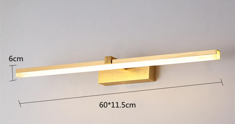 LED Moderno Lampada da bagno 60 CM 12W Bianco neutro 4000K d'oro Lampada a specchio Impermeabile Luce per il trucco Bagno Armadio a specchio lampada a muro Luce dell'immagine