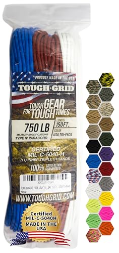Image of TOUGH-GRID 750 Paracord, 100% Nylon, Made in USA, Type IV Mil-Spec Cord