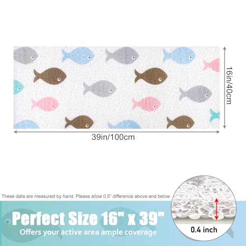 Bathtub Mat Shower Mat Non-Slip, 16x 39 Inch, Soft Comfort Bath Mat with Drainage Holes, PVC Loofah Massage Bathmat for Shower, Tub, Bathroom, Wet Areas, Quick Drying by ZOESOE - Used condition - Image 7