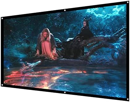 84 Inch Front And Rear Projector Screen, Simple Hangable Movie Screen with Hooks, Ropes, Portable Office Indoor & Outdoor Video Projection Screen