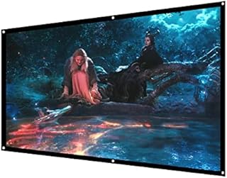 84 Inch Front And Rear Projector Screen, Simple Hangable Movie Screen with Hooks, Ropes, Portable Office Indoor & Outdoor Video Projection Screen
